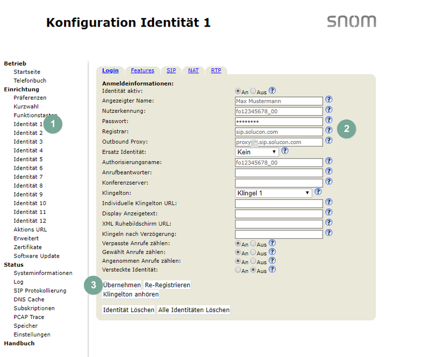 Login snom 720