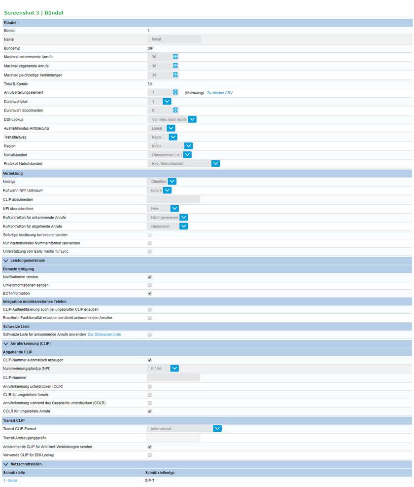Konfiguration Mitel SIP-Trunking