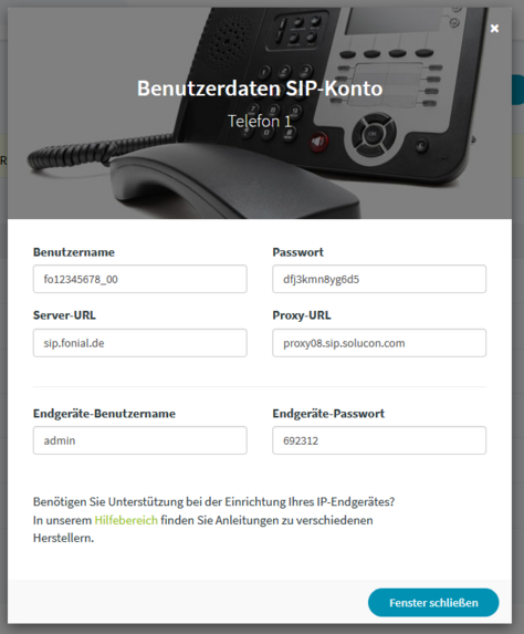 snom D335: Benutzerdaten im SIP-Konto