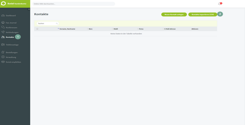 Kontakte per CSV importieren