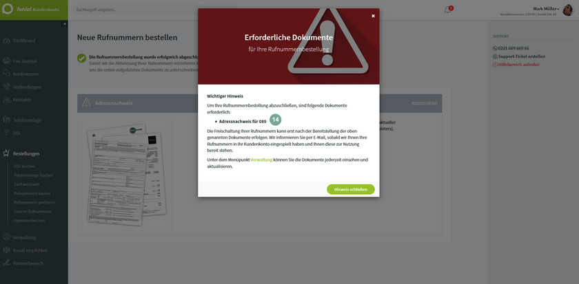 Erforderlich Dokumente