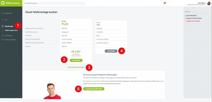 Telefon zu DSL buchen