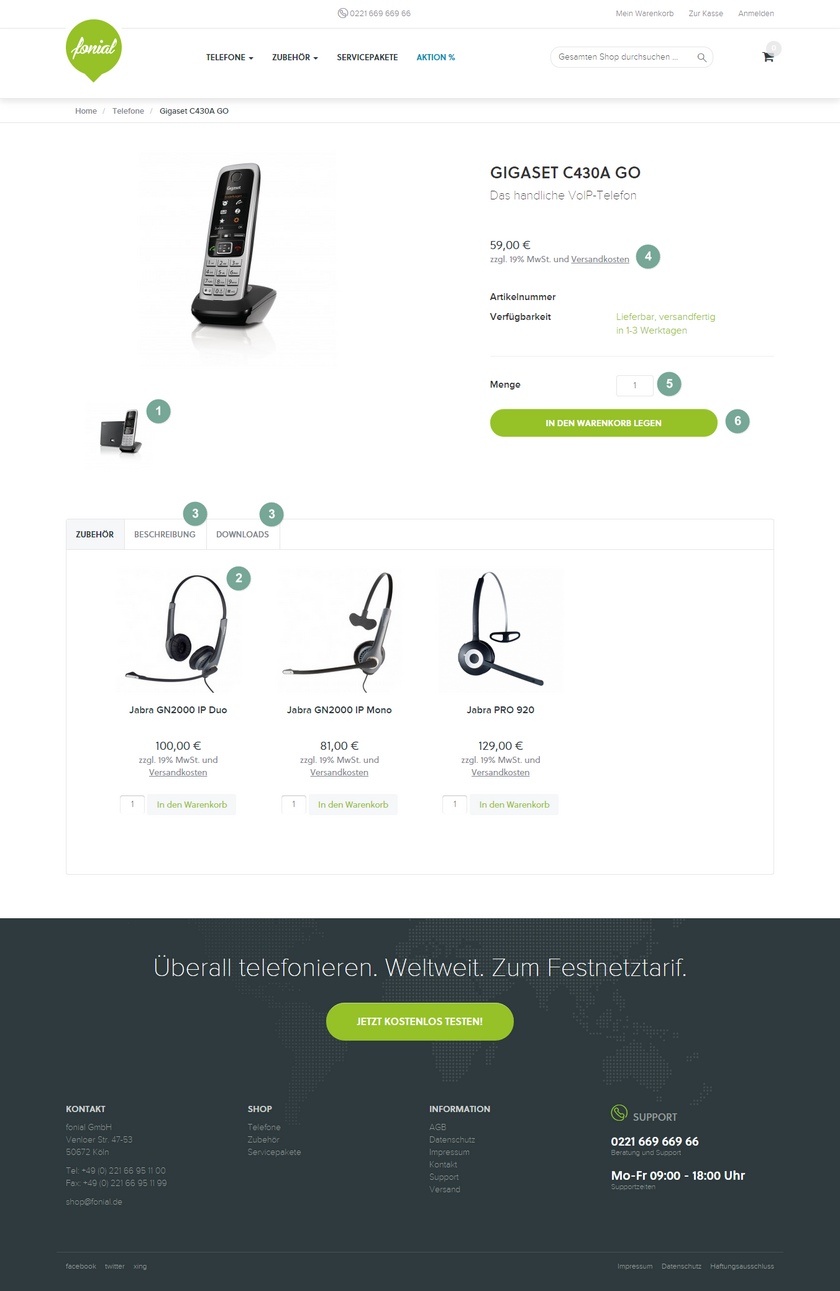 fonial Shop Telefon Bestellung