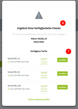 Verfügbare Tarife