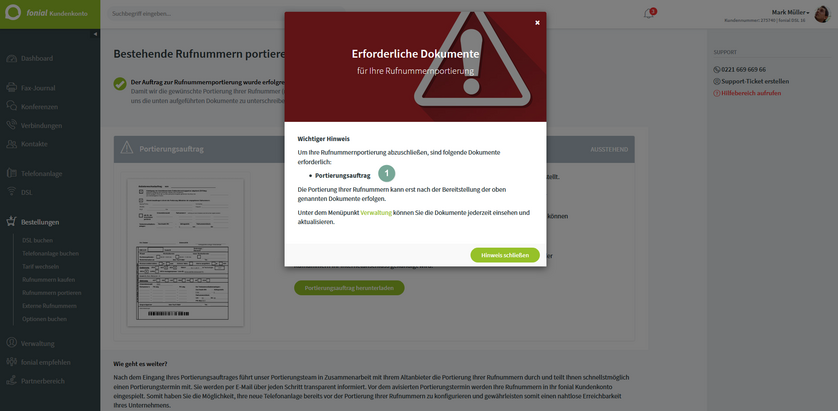 Erforderliche Dokumente