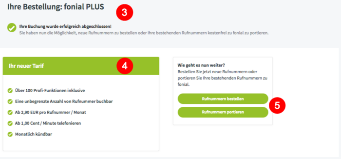 Bestellbestätigung Cloud-Telefonanlage