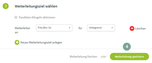 FritzBox als Ziel hinterlegen