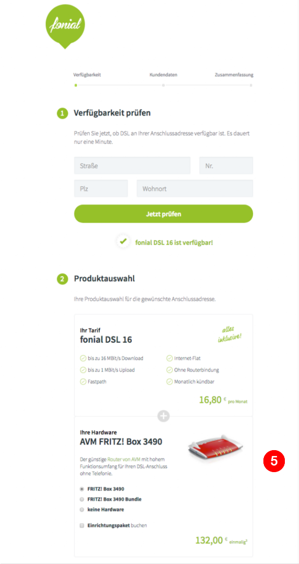 DSL Bestellformular