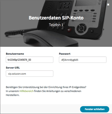 SIP-Benutzerdaten aufrufen